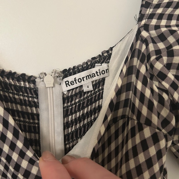 Reformation Bandit Dress in April Check - Picture 6 of 9